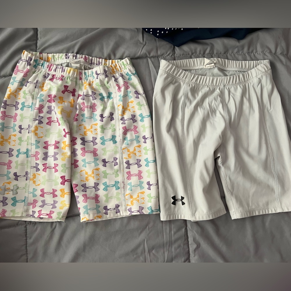 under armour compression shorts YL